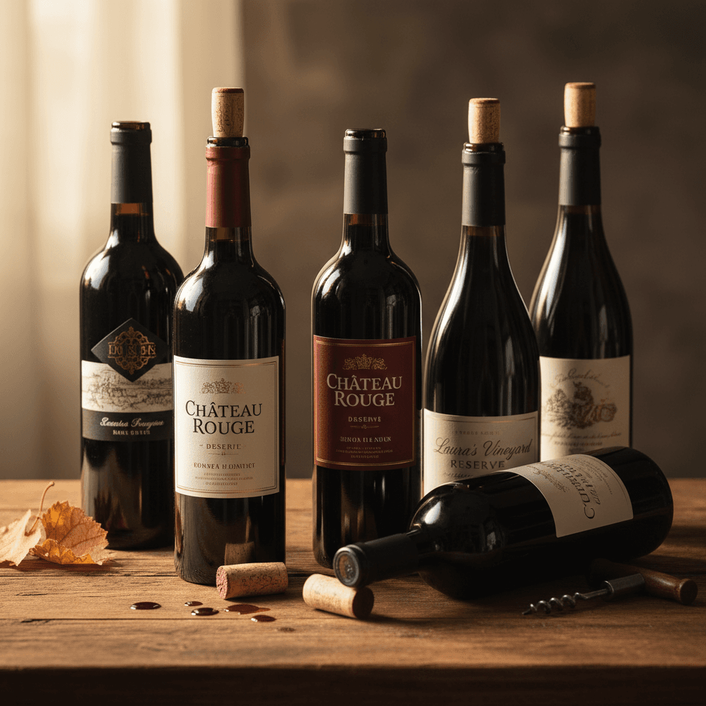 Curated wine bottles selected for a client