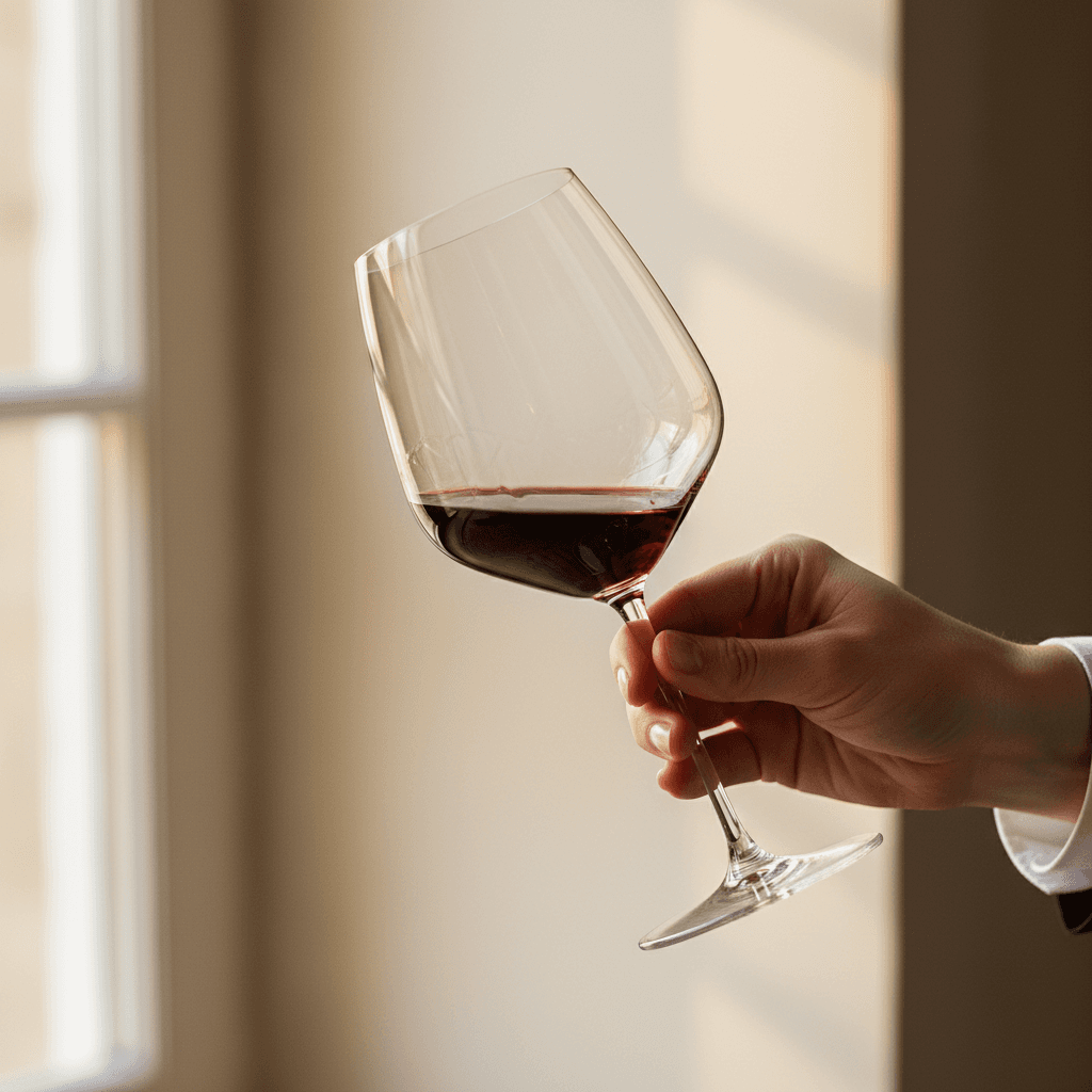 Three glasses of wine in different varietals positioned on an elegant table